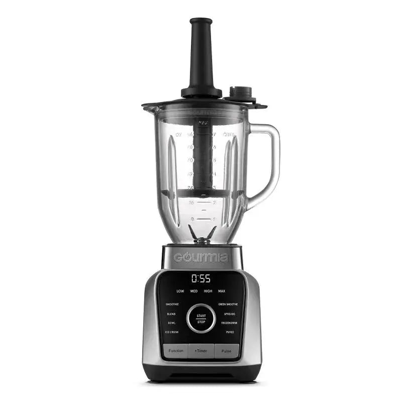 Gourmia Digital Blender with 8 Total Blend Programs, 4 Speeds & Round-Plated Tamper Gray: 1250W, Crushes Ice, Smoothie Maker gourmia
