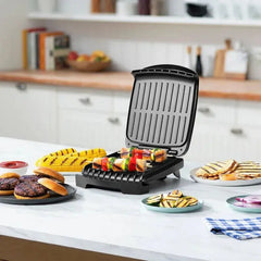 Gourmia 13.1" 4-Slice Health Griddle Black/Stainless Steel Finish gourmia