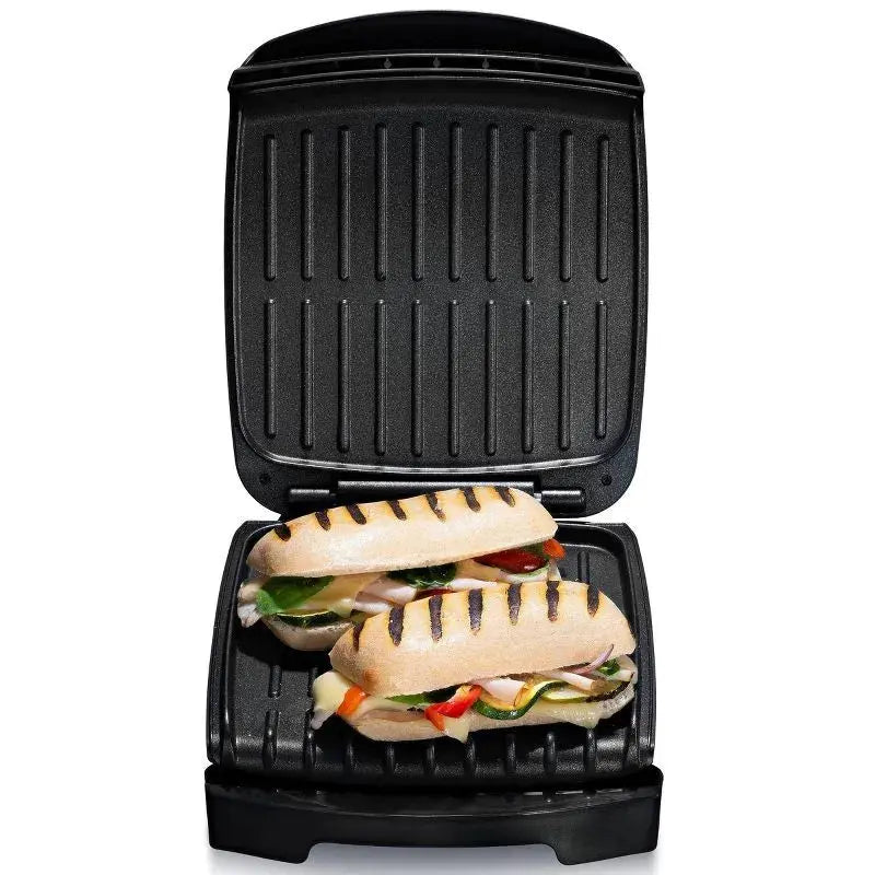 Gourmia 13.1" 4-Slice Health Griddle Black/Stainless Steel Finish gourmia