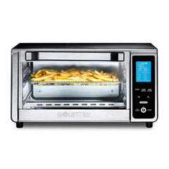 Gourmia Digital 4-Slice Toaster Oven Air Fryer with 11 Cooking Functions Stainless Steel Gray: 1000W, Dishwasher-Safe Parts gourmia