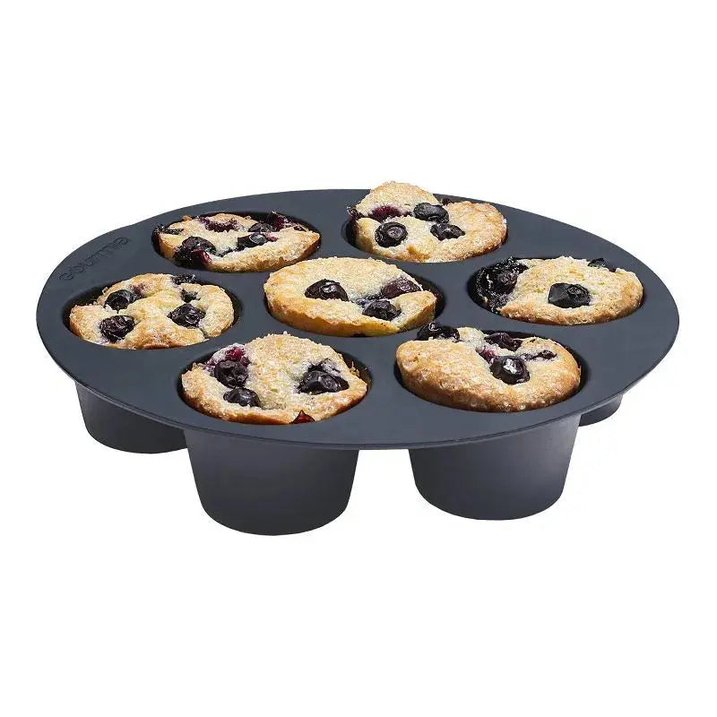 Gourmia Reusable 3pc Silicone Air Fryer Accessory Set with Basket Liner, Egg Bites Mold & Muffin Pan: Dishwasher-Safe, Hand Wash, Black, 1.49 lbs gourmia