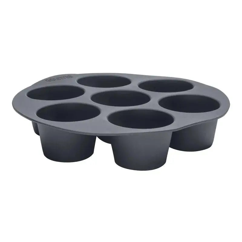 Gourmia Reusable 3pc Silicone Air Fryer Accessory Set with Basket Liner, Egg Bites Mold & Muffin Pan: Dishwasher-Safe, Hand Wash, Black, 1.49 lbs gourmia