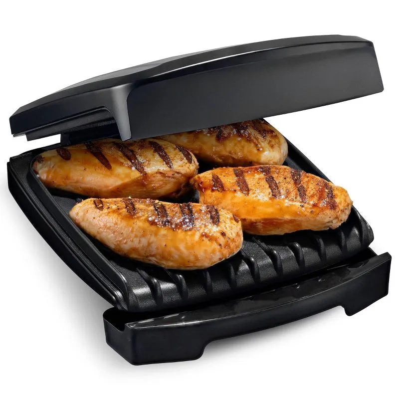 Gourmia 13.1" 4-Slice Health Griddle Black/Stainless Steel Finish gourmia