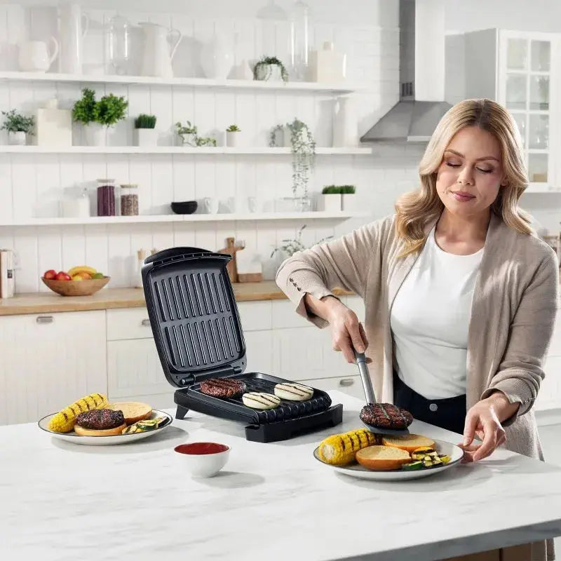 Gourmia 13.1" 4-Slice Health Griddle Black/Stainless Steel Finish gourmia