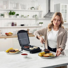 Gourmia 13.1" 4-Slice Health Griddle Black/Stainless Steel Finish gourmia