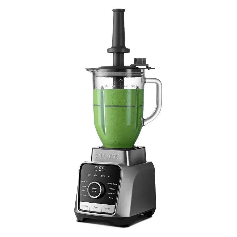 Gourmia Digital Blender with 8 Total Blend Programs, 4 Speeds & Round-Plated Tamper Gray: 1250W, Crushes Ice, Smoothie Maker gourmia